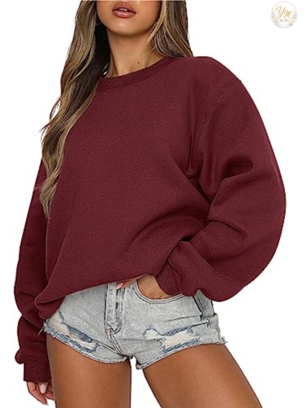 Womens Oversized Crewneck Sweatshirt Loose Long Sleeve Pullover